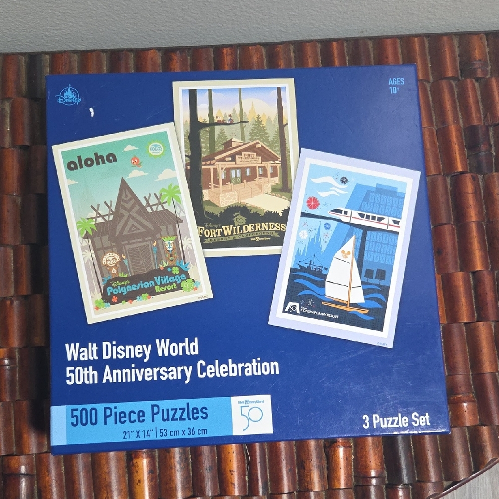 Disney 50th Anniversary Celebration Puzzle Set - Blue and Multicolor NIB